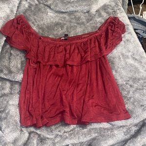 Maroon top